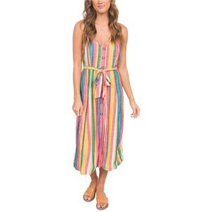 Hurley Womens Sara Midi Blouson Dress, Multicoloured, NWT